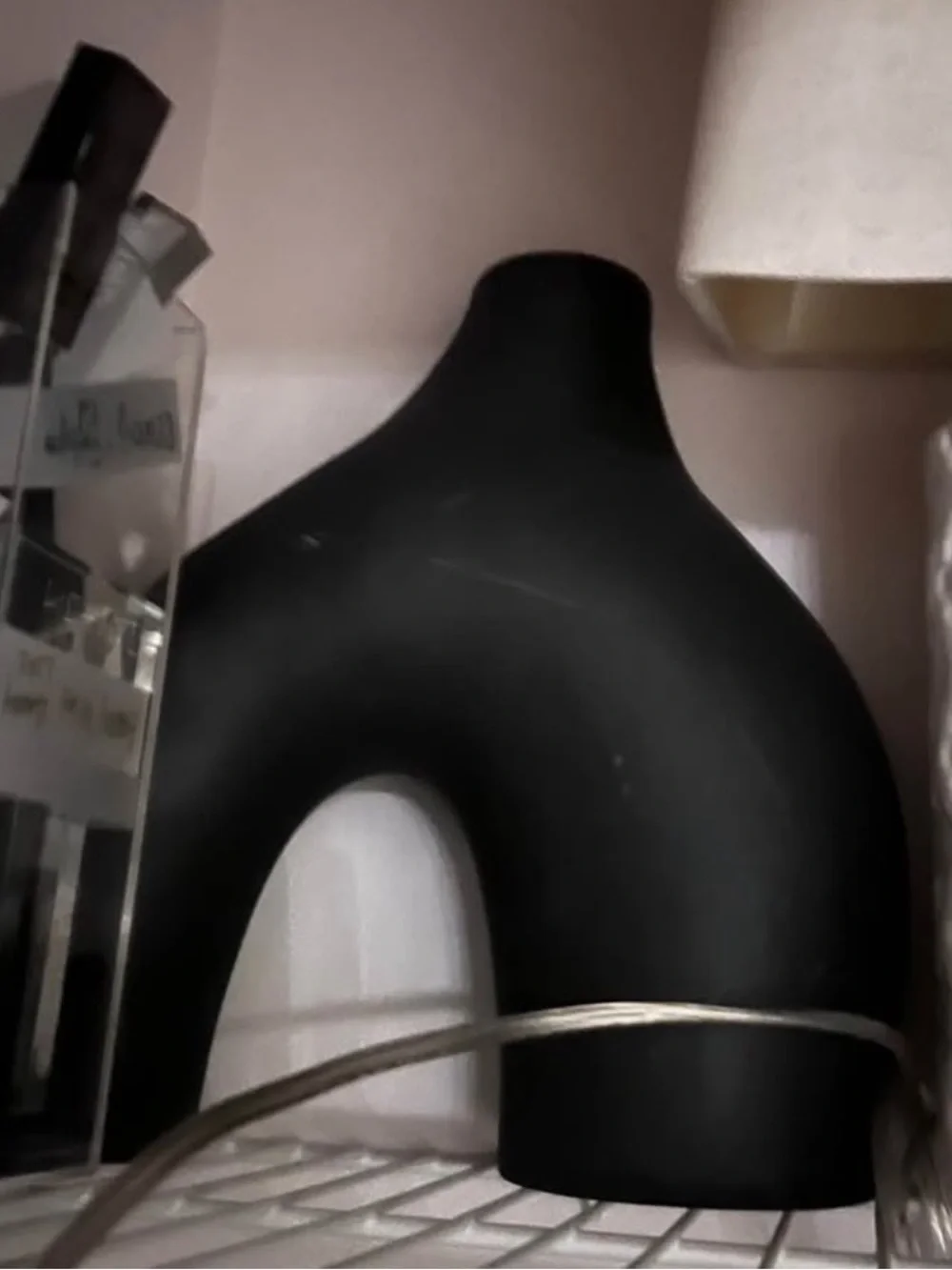 H&M Home Stoneware Geometric Contemporary Ceramic Sculptural Vase Large Black